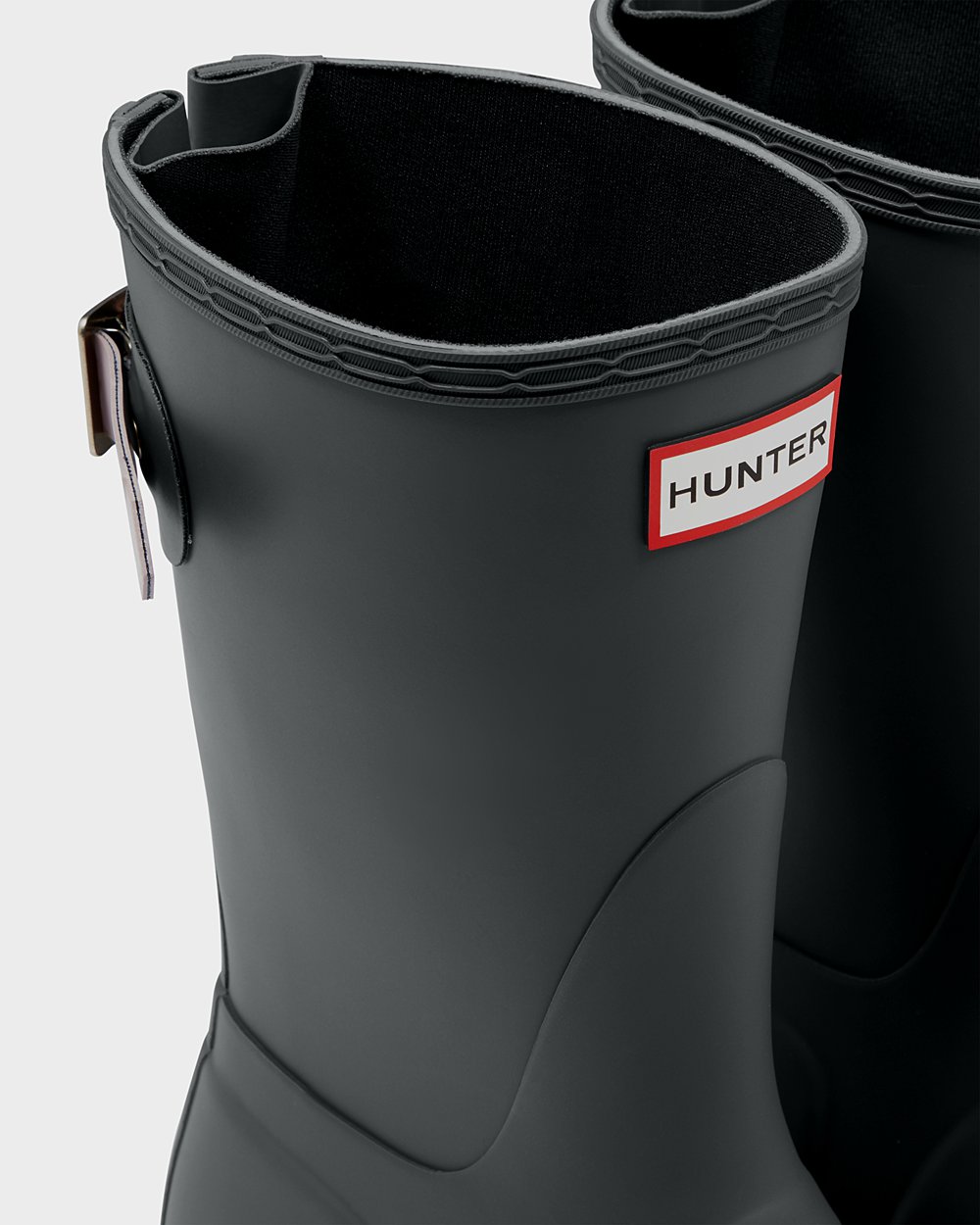 Botas De Cortas Hunter Mujer Original Back Adjustable - Verde Oscuro/Moradas - Argentina 3715BEJFN